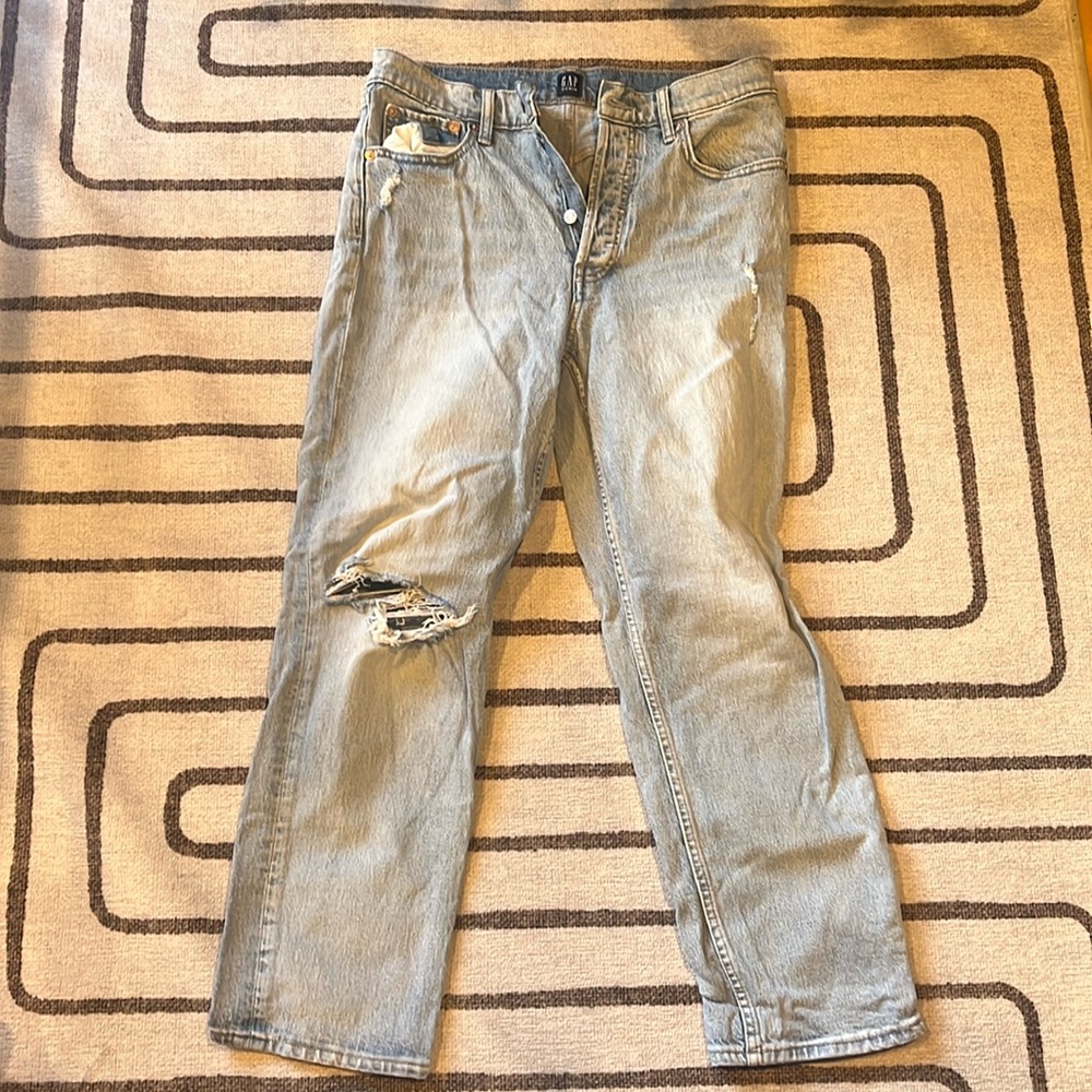 Gap light washed ripped jeans